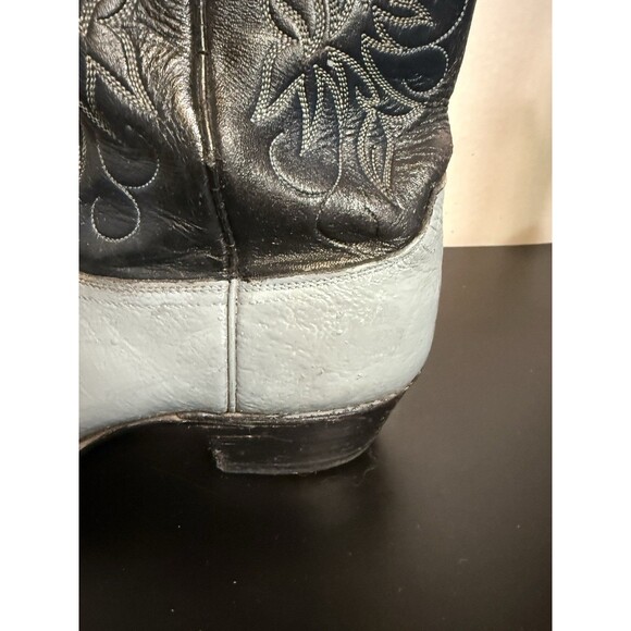 Justin Western 5040 Rare Navy Blue Grey Pointed Toe Men’s - Sz 10 1/2 - Picture 7 of 15